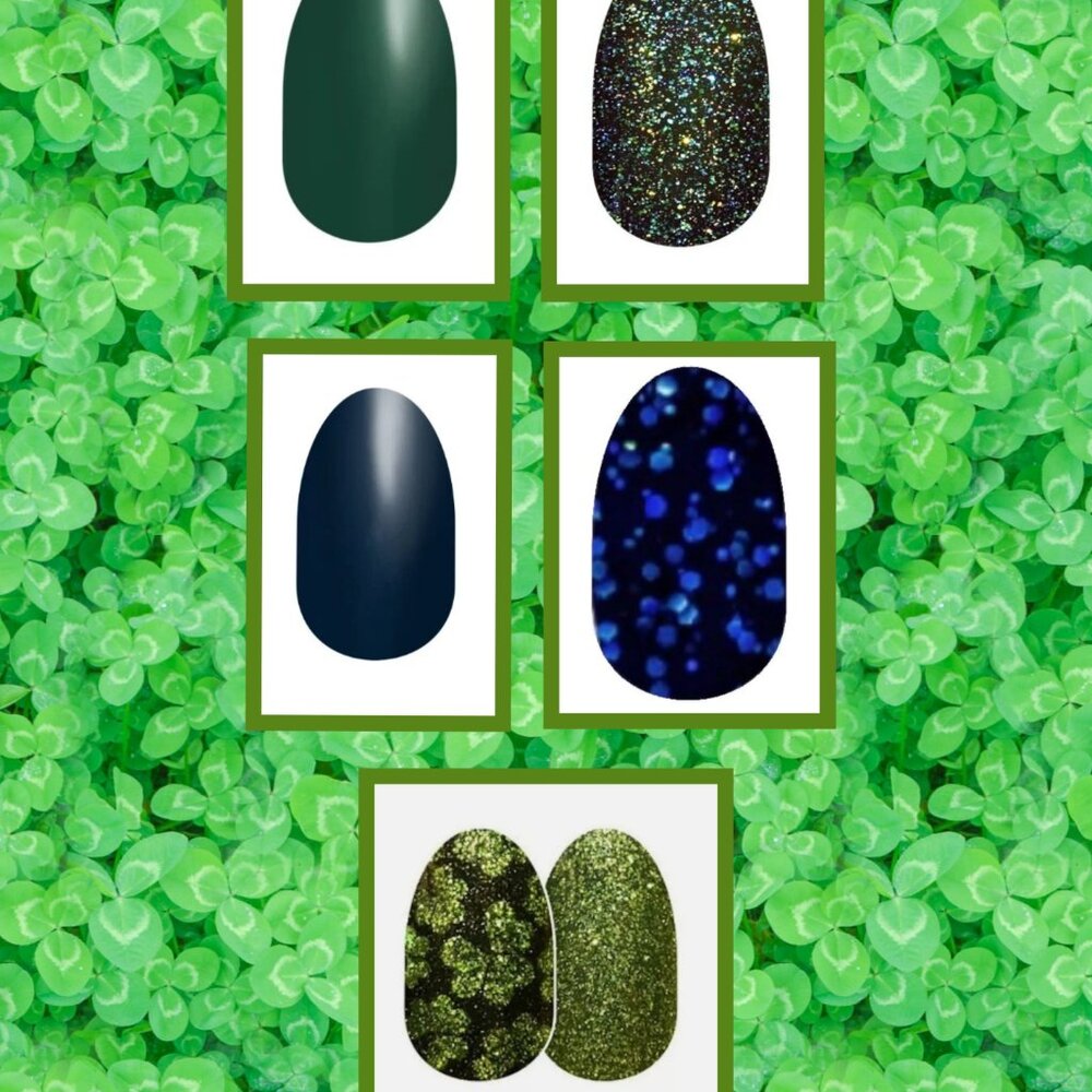 Deep Green (St Patty’s) & Navy Bundle-(x5 Sets) Nail Polish Strips
